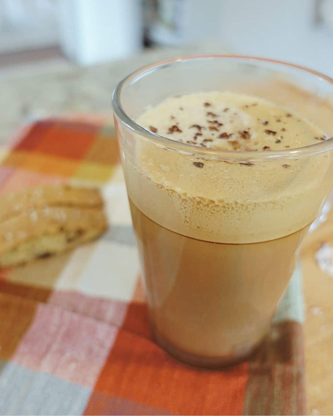 homemade salted mocha with biscotti
