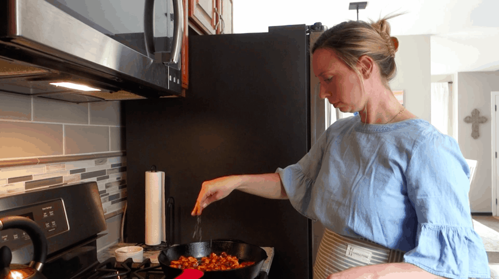 seasoning sauteed sweet potatoes with salt at the very end of cooking process