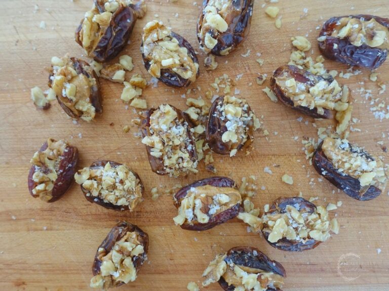 Peanut Butter Stuffed Dates with Walnuts