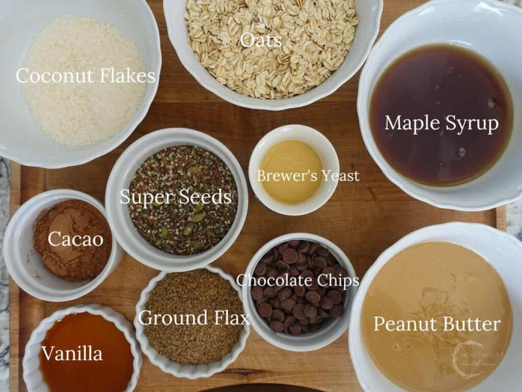 boobie biscuit ingredients with labels saying what each ingredient is