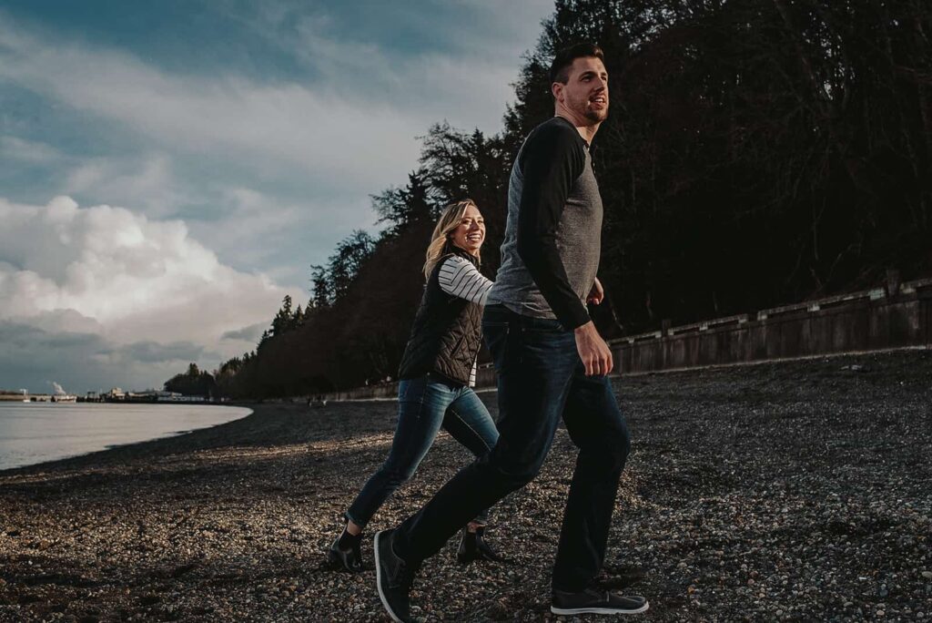 husband and wife on the beach