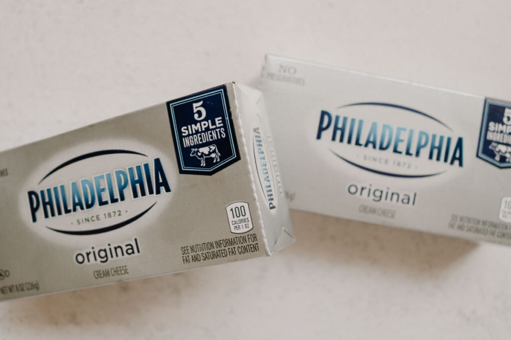 cream cheese packages shown as an applesauce substitute