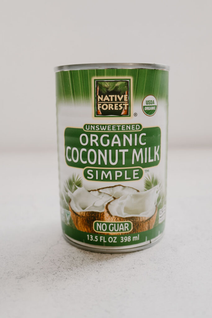 canned coconut milk shown as an applesauce substitute for cooking and baking