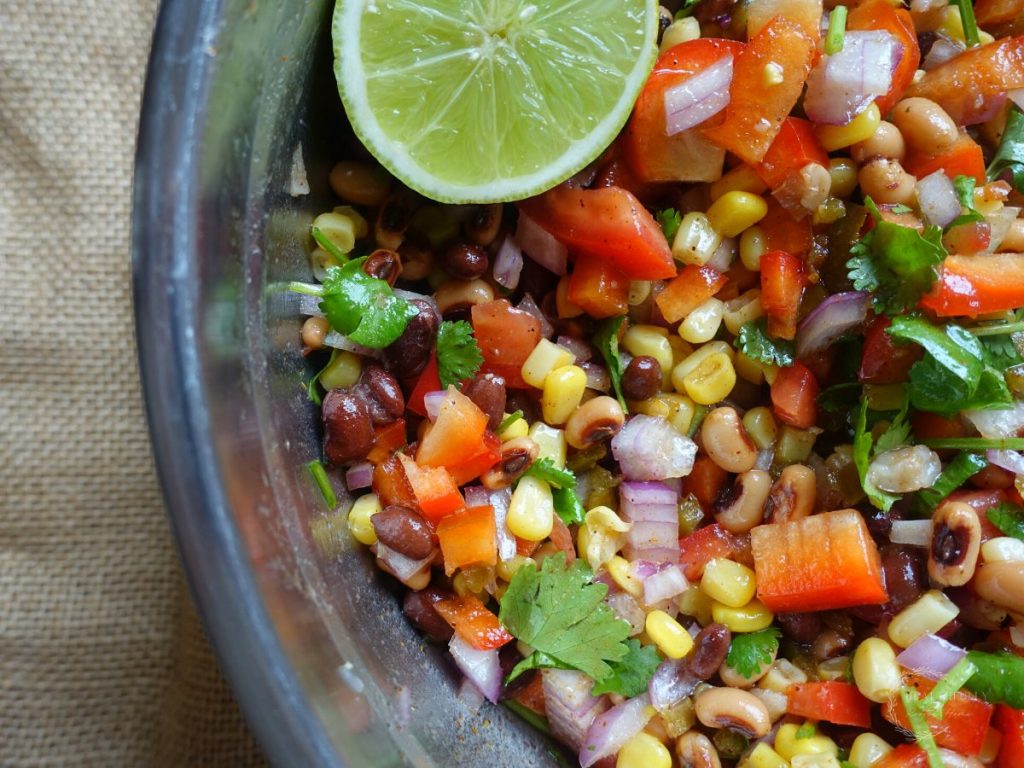 mexican caviar in a bowl with a lime wedge