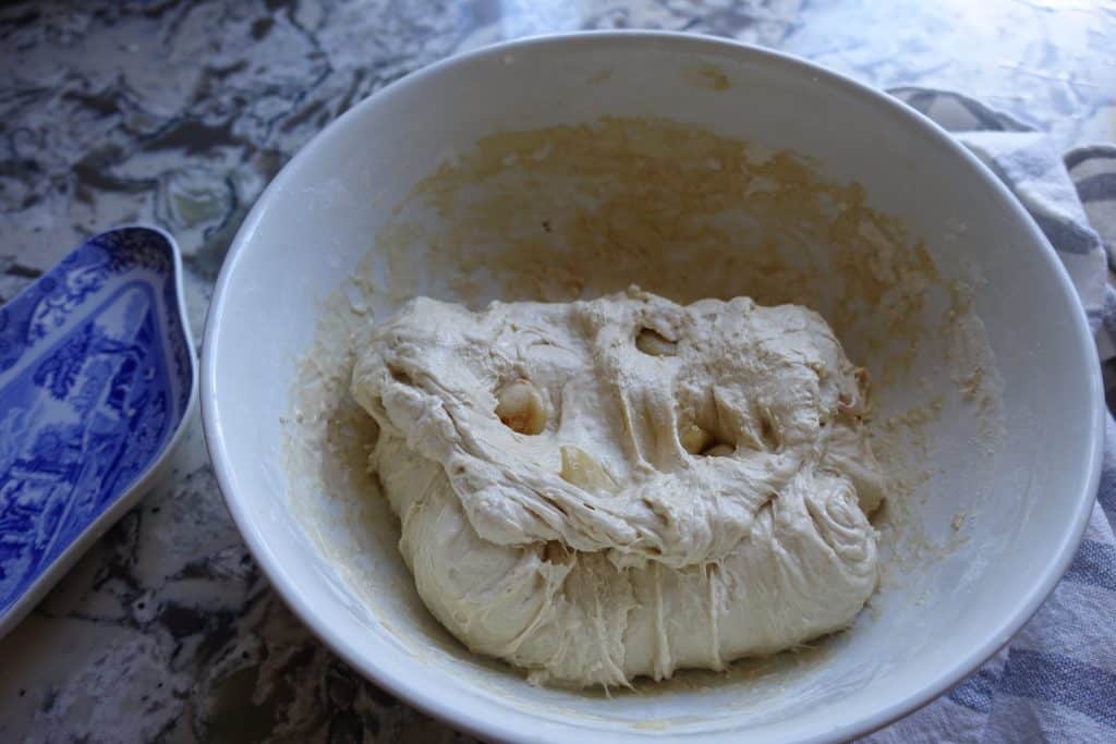 sourdough after a stretch and fold