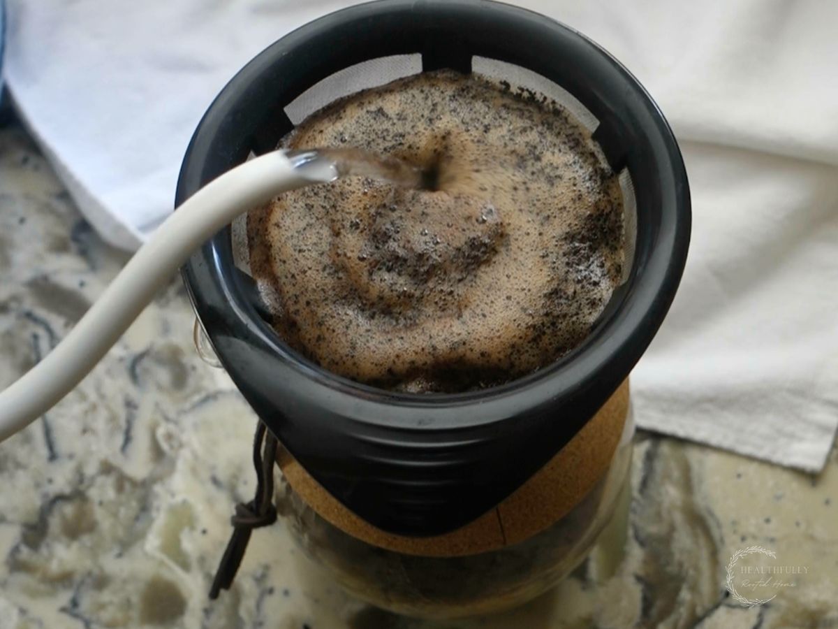 fourth pour hand drip coffee