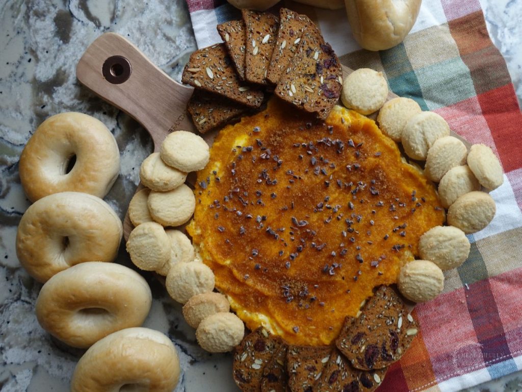 butter board with pumpkin butter