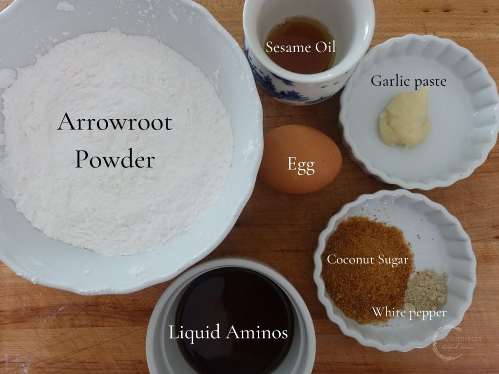 ingredients for sweet and sour chicken hong kong style marinade in bowls and labels so you know what each item is