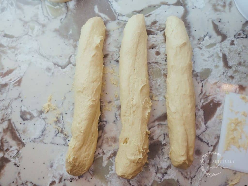 three strips of einkorn sourdough