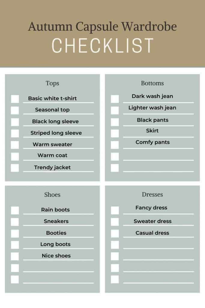 Follow this basic guide for your Autumn capsule wardrobe!