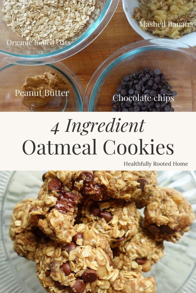 4 ingredient oatmeal cookies - healthy and delicious