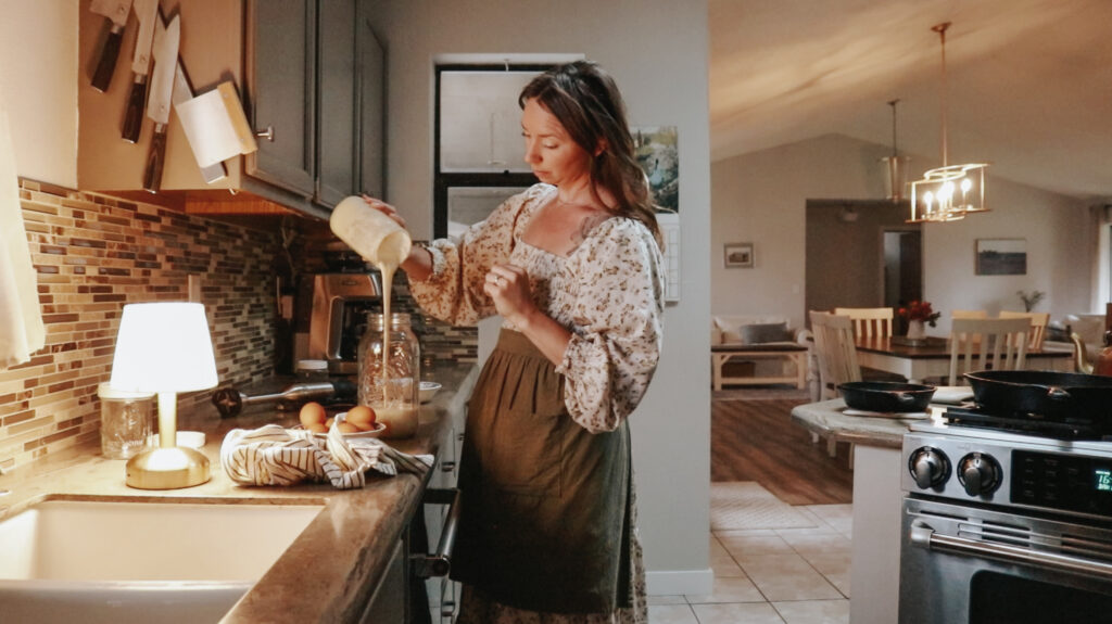 A Christian homemaker prepare breakfast.