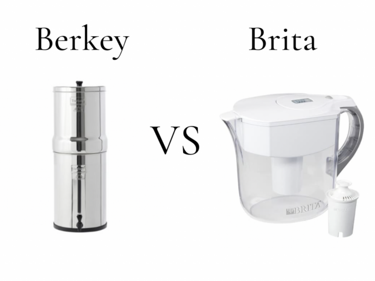 berkey vs brita water filters with an image of a berkey filter and an image of a brita filter
